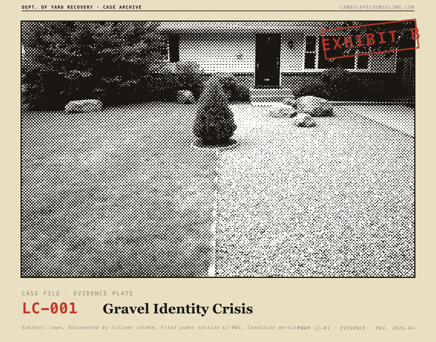 Evidence plate · Gravel Identity Crisis